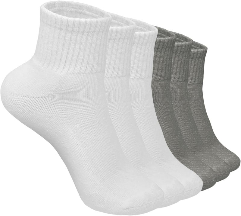 Glory Max 6 Pairs Women Ankle Socks Cotton Solid Color with Cushion for Athletic Running - Image 1